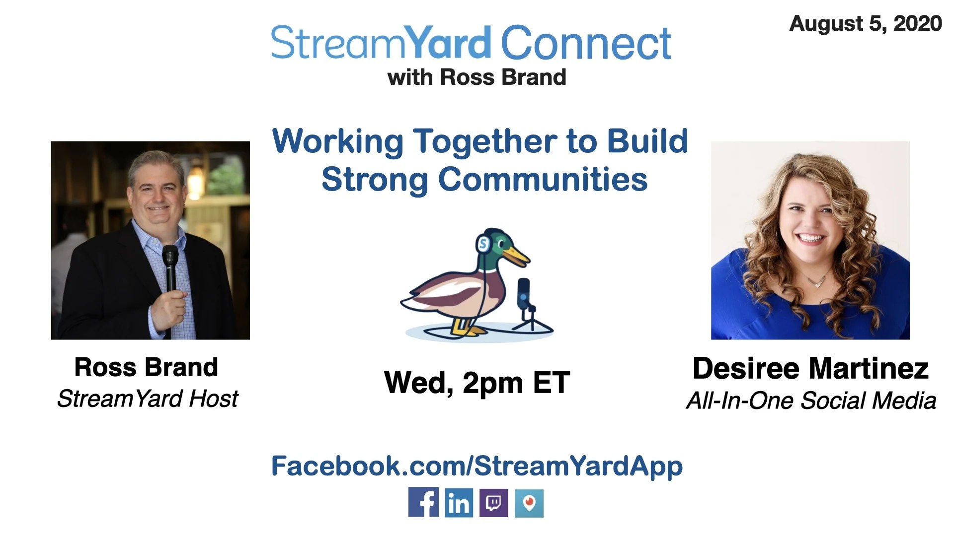 streamyard connect with ross brand ep36 desiree martinez
