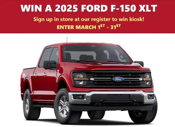 Win a 2025 Ford F-150 XLT Sweepstakes (menards.com)