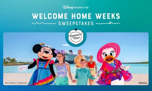 Disney Vacation Club Welcome Home Weeks Sweepstakes 2025