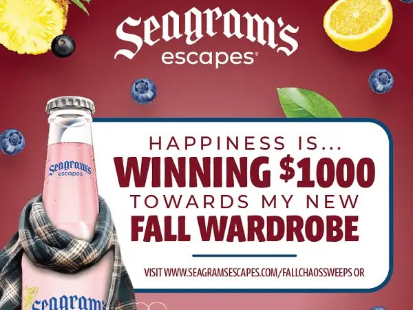 Win prizes in Seagrams Escapes Fall Sweepstakes 2025