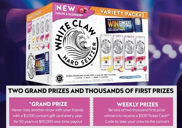White Claw Concert Tickets For Life Sweepstakes 2026