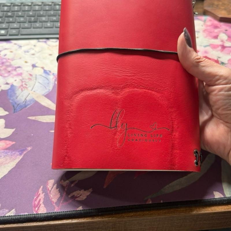 Handcrafted “Saved by Grace” Leather A5 Journal – Ephesians 2:8 – Christian Prayer & Scripture Journal
