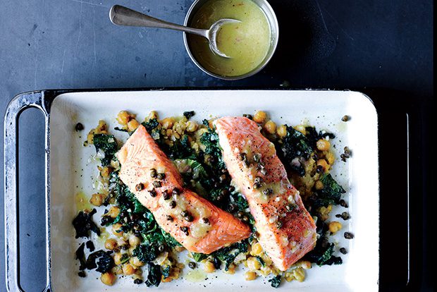 picture Slow Cooked Salmon Chickpeas And Greens the no salt no fat no sugar journal