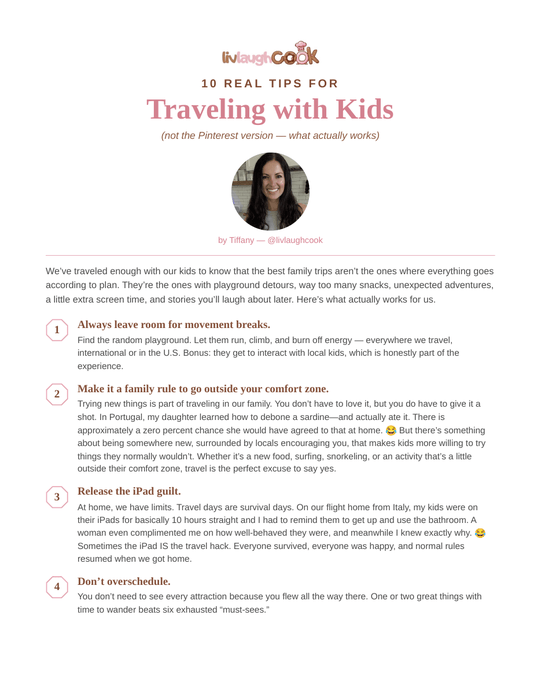 10 Real Tips for Traveling with Kids - free guide