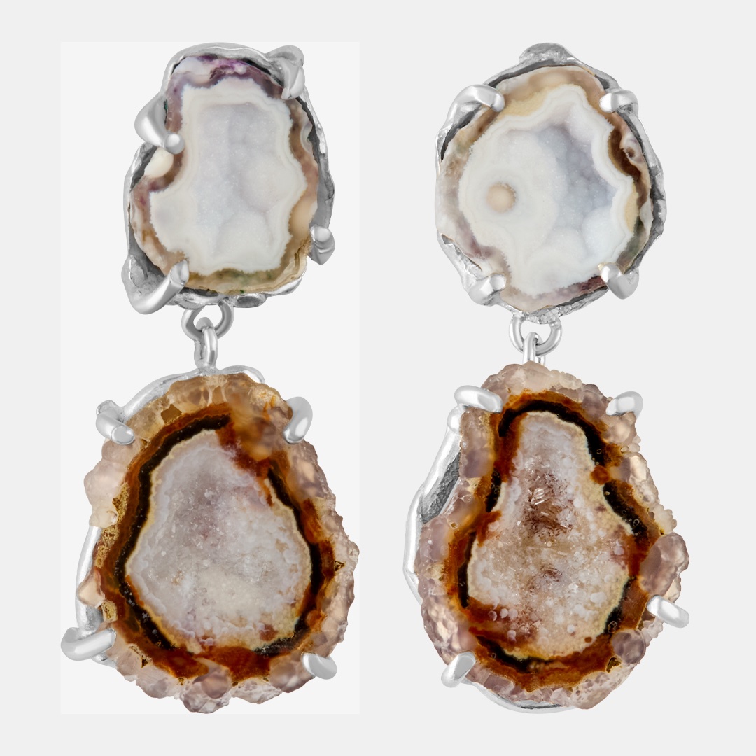 Aretes Mini Geoda 5 - PAR ÚNICO