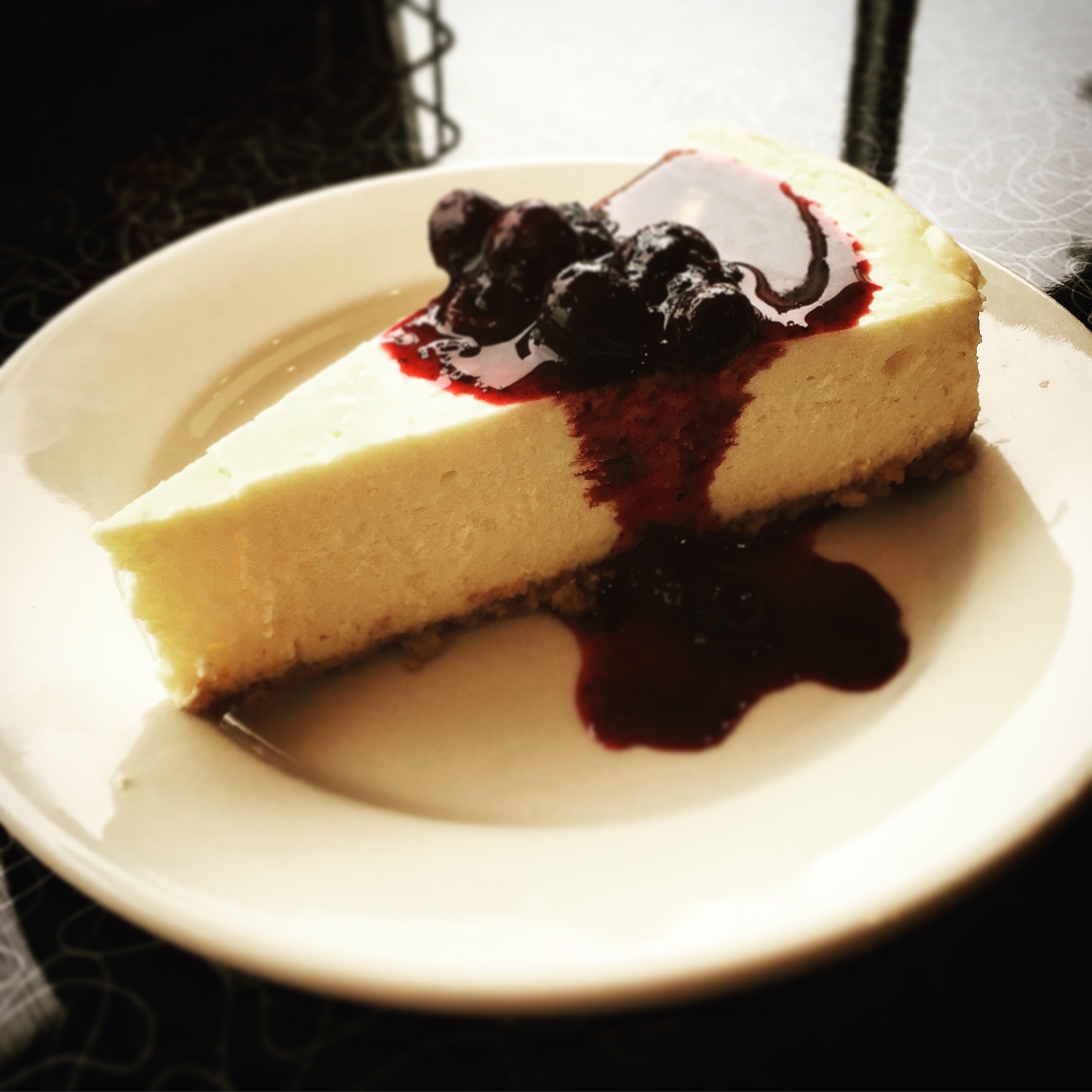 Cheesecake with Blueberry Compote