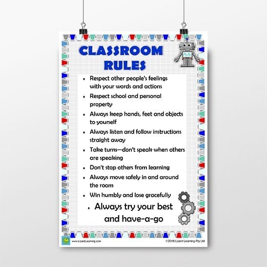 Classroom Rules - Poster - Friendly Robot Theme