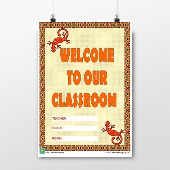Class Welcome Poster - Australian Gecko Theme