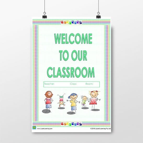 Class Welcome Poster - Rainbow Hands Theme