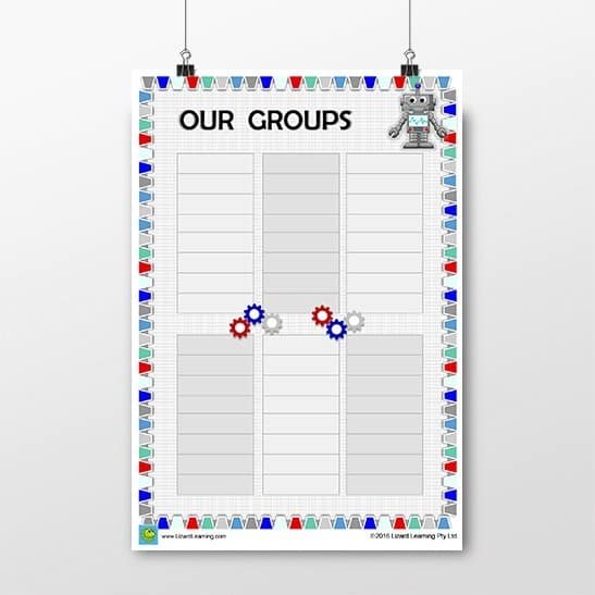 Our Class Group - Friendly Robot Theme - Poster