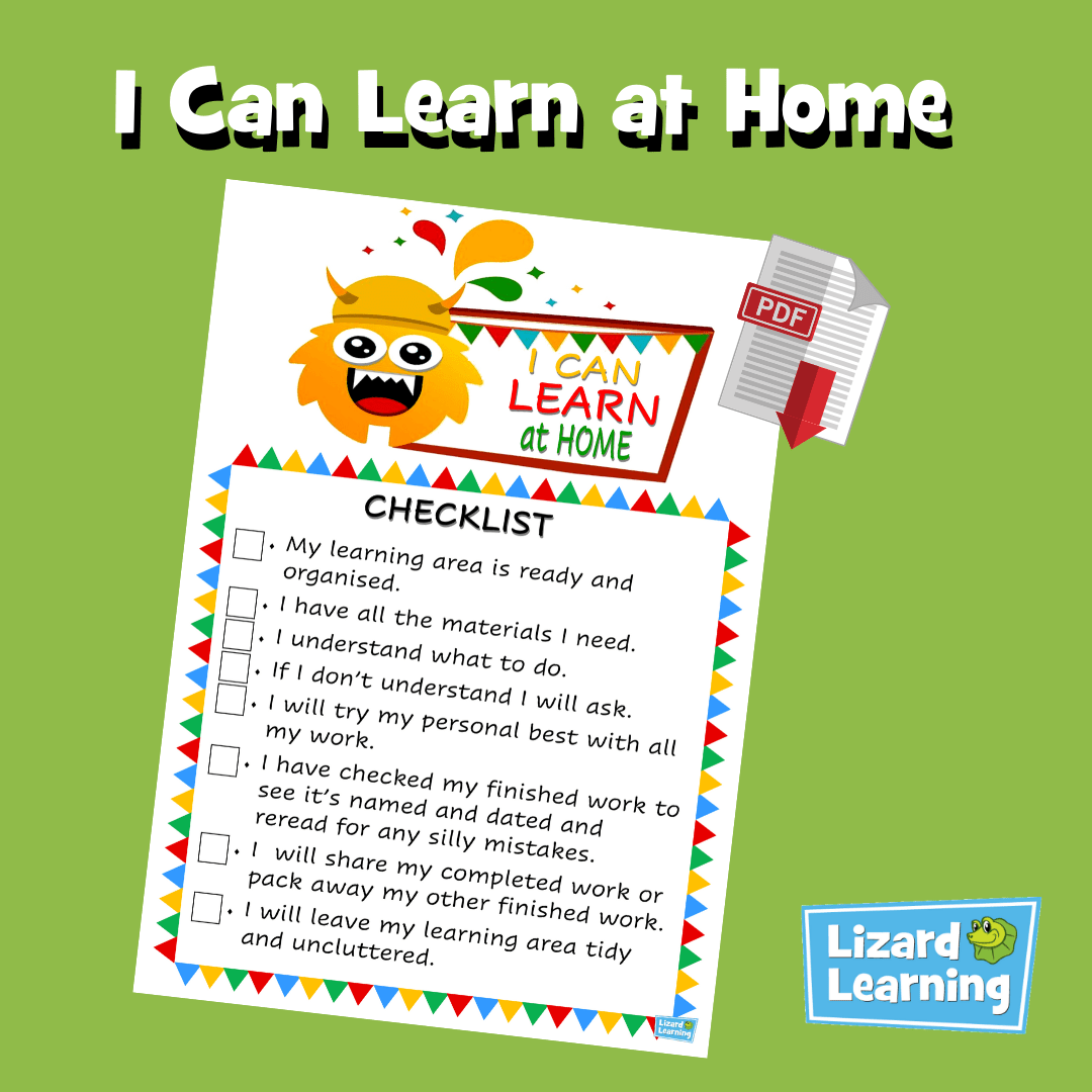 I Can Learn At Home Checklist