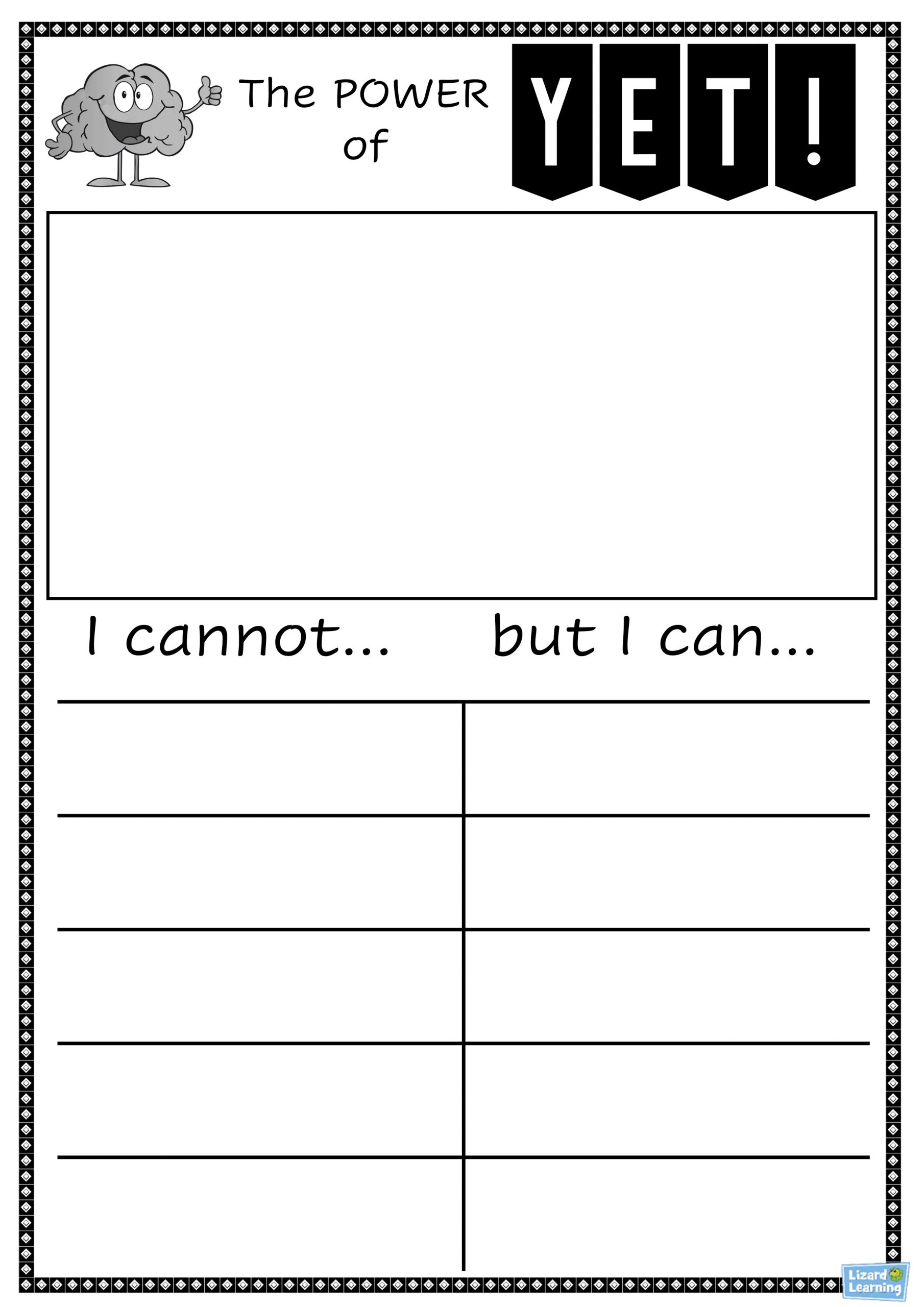 Power Of Yet - Worksheet