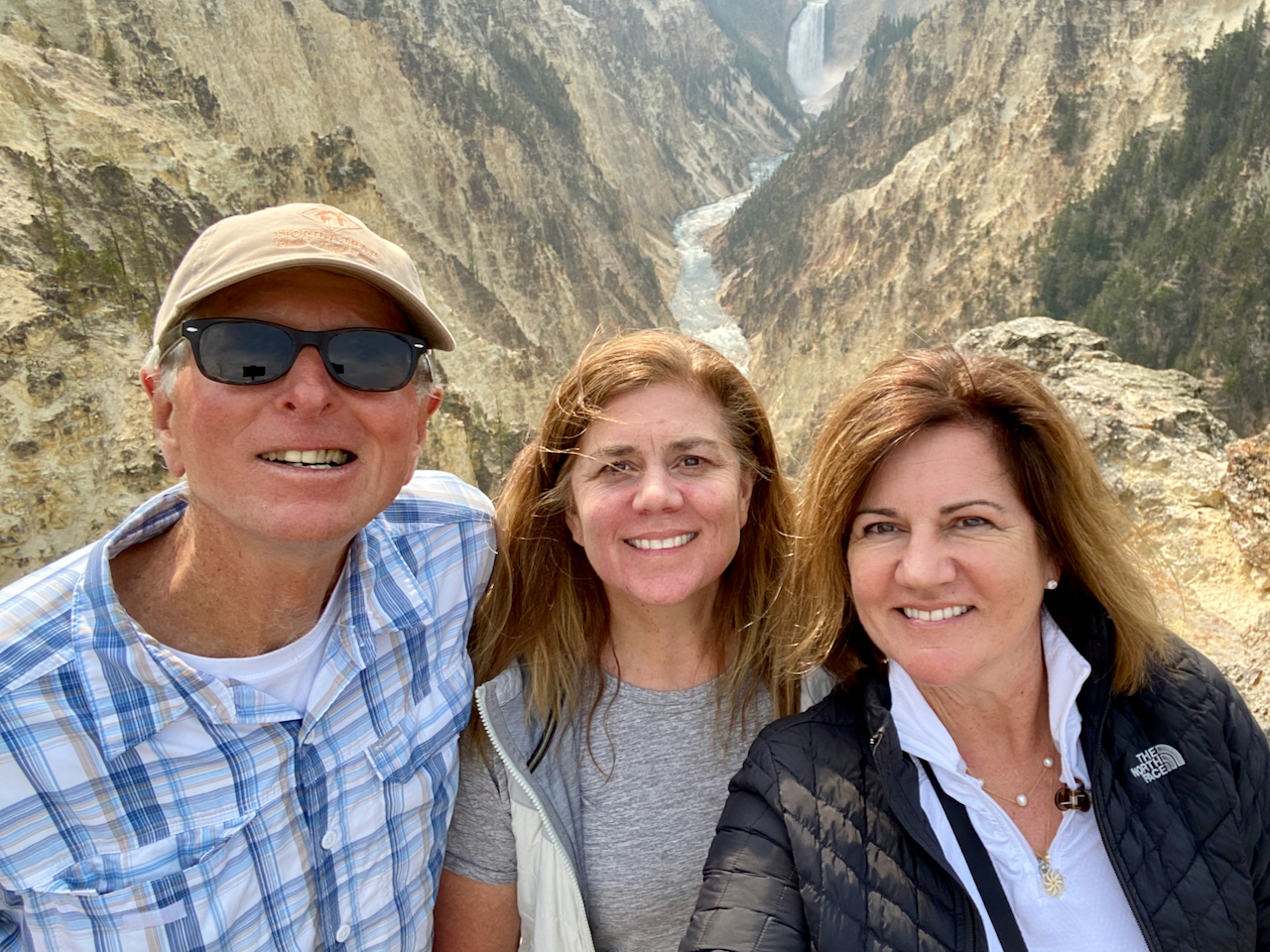 Liz and Joe with Melinda selfie at Yellowstone