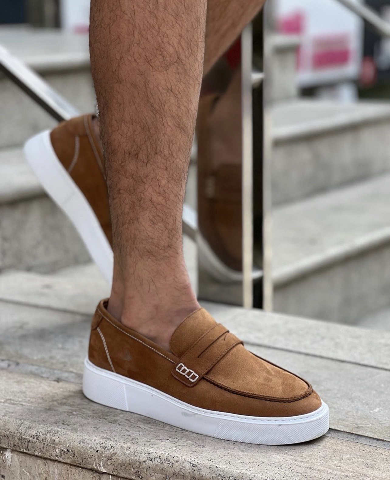 Tan Ben Nubuck Leather Loafers | Lizzio