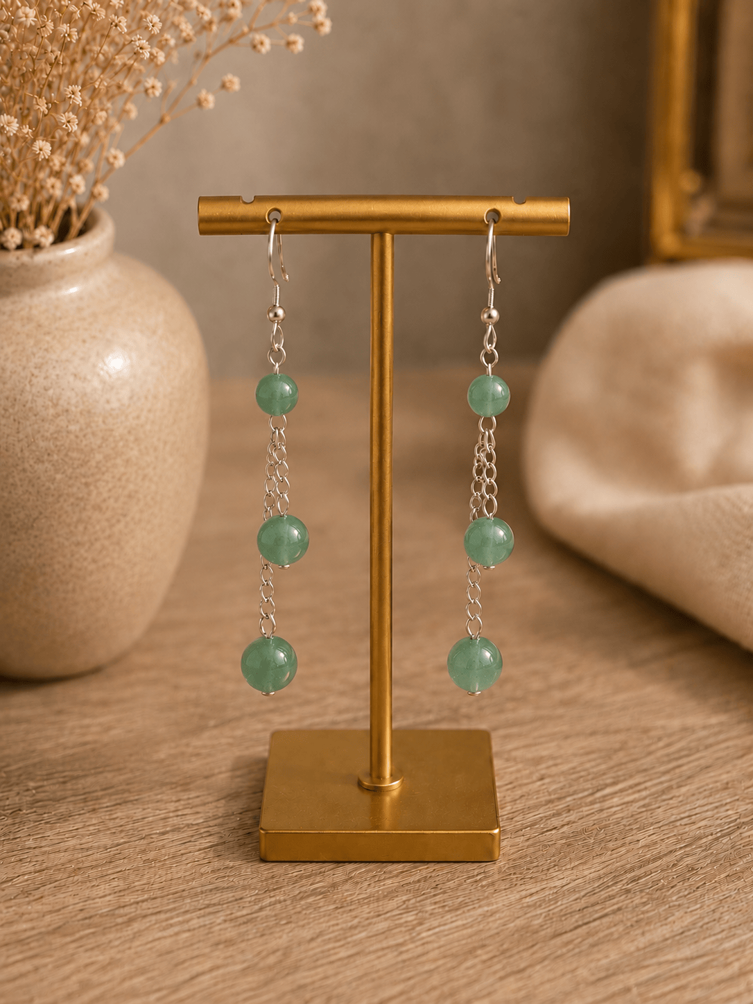 Jardin Suspendu – Boucles d'oreilles en aventurine – LJ Paris Collection