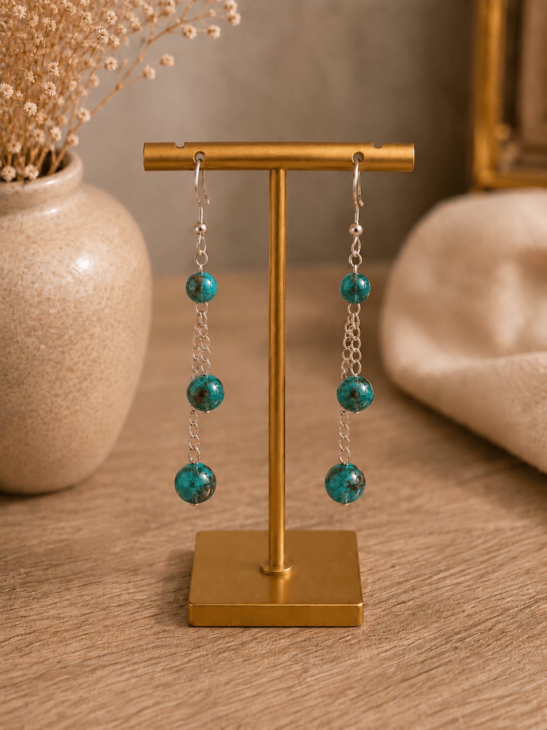 Lagune Sauvage – Boucles d'oreilles en chrysocolle – LJ Paris Collection