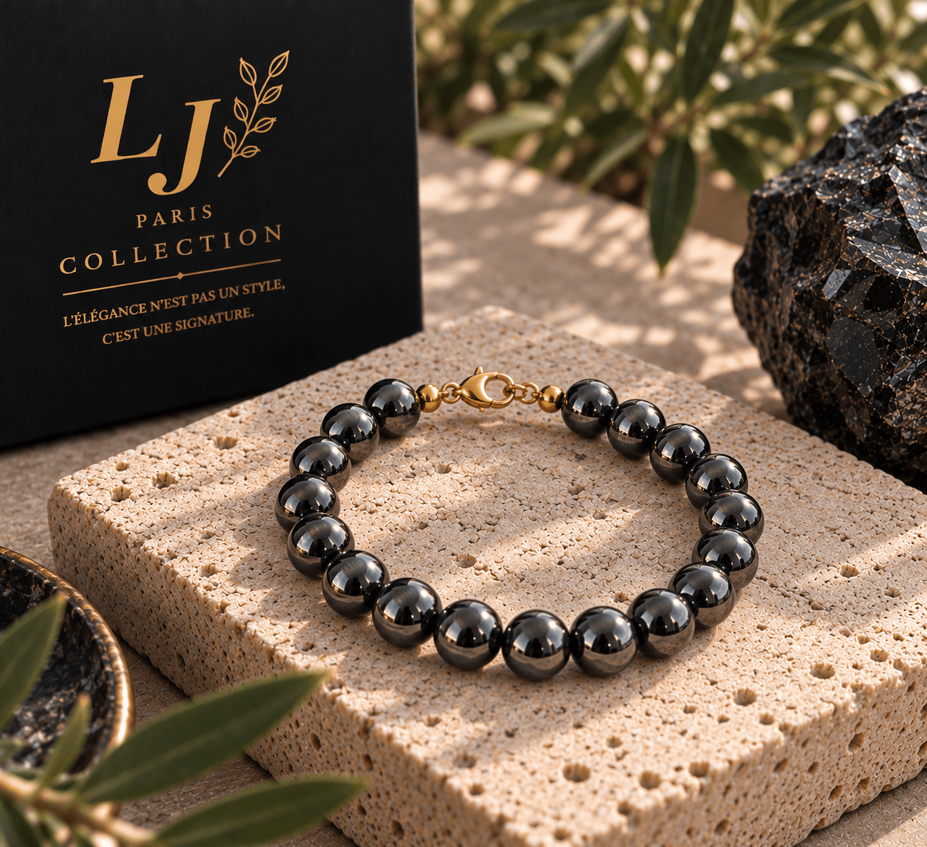 Silver Night – Bracelet en hématite – LJ Paris Collection