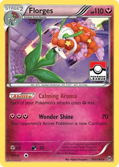 Florges (플라제스) (Pokemon League) (Reverse Holo) - 103/162 - XY - BREAKthrough - Near Mint - (영문판)