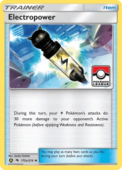 Electropower (Pokemon League) (Reverse Holo) - 172/214 - Sun & Moon - Lost Thunder - Near Mint - (영문판)