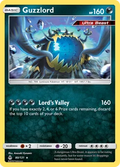 Guzzlord (악식킹) (Pokemon League) (Reverse Holo) - 80/131 - Sun & Moon - Forbidden Light - Near Mint - (영문판)