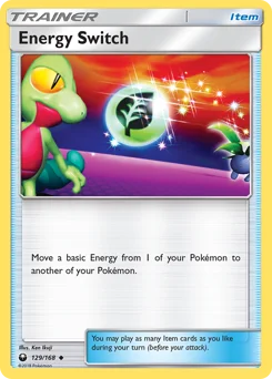 Energy Switch (에너지 갈아 달기) (Reverse Holo) - 129/168 - Sun & Moon - Celestial Storm - Near Mint - (영문판)