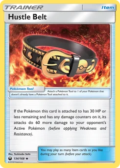 Hustle Belt (Reverse Holo) - 134/168 - Sun & Moon - Celestial Storm - Near Mint - (영문판)