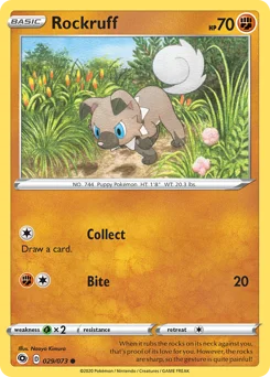 Rockruff (암멍이) (Normal) - 29/73 - Sword & Shield - Champion's Path - Near Mint - (영문판)