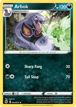 Arbok (아보크) (Normal) - 34/73 - Sword & Shield - Champion's Path - Near Mint - (영문판)