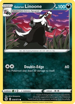 Galarian Linoone (직구리) (Normal) - 36/73 - Sword & Shield - Champion's Path - Near Mint - (영문판)