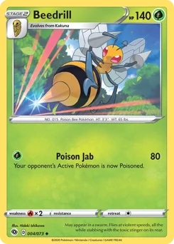 Beedrill (독침붕) (Normal) - 4/73 - Sword & Shield - Champion's Path - Near Mint - (영문판)