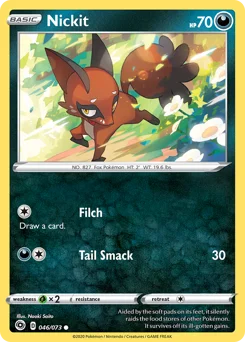 Nickit (훔처우) (Normal) - 46/73 - Sword & Shield - Champion's Path - Near Mint - (영문판)