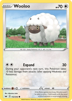Wooloo (우르) (Normal) - 152/202 - Sword & Shield - Sword & Shield - Near Mint - (영문판)
