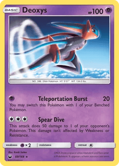 Deoxys (테오키스) (Reverse Holo) - 69/168 - Sun & Moon - Celestial Storm - Near Mint - (영문판)