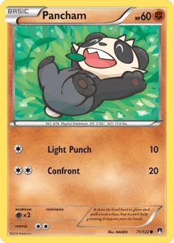 Pancham (판짱) (Reverse Holo) - 71/122 - XY - BREAKpoint - Near Mint - (영문판)