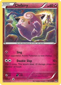 Clefairy (삐삐) (Reverse Holo) - 81/122 - XY - BREAKpoint - Near Mint - (영문판)