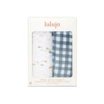 Lulujo Cotton Muslin (Set of 2) - Navy Gingham & Fish©