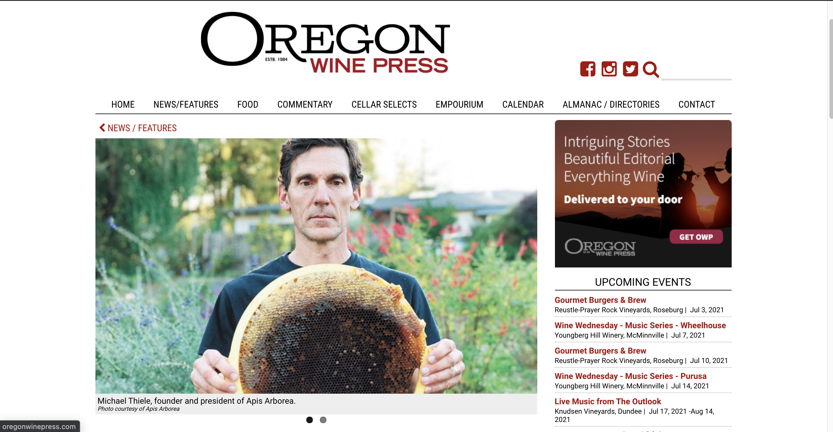 Bee rewilding at Troon Vineyards in Oregon.