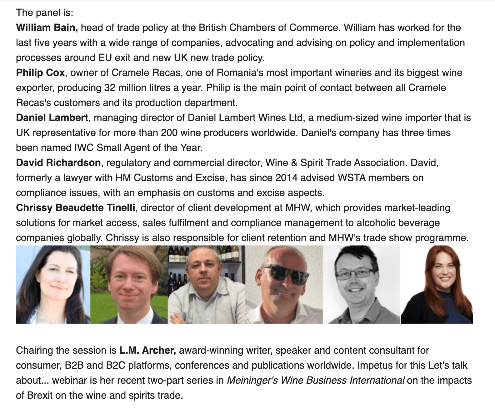 LM Archer moderates a panel on Brexit.