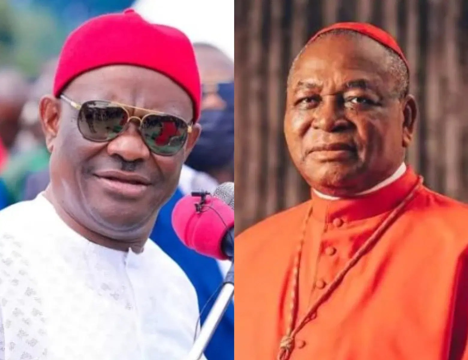 Fct Minister Nyesom Wike And Cardinal John Onaiyekan At The Centre Of Growing Debate Over Economic Hardship And Governance In Nigeria.