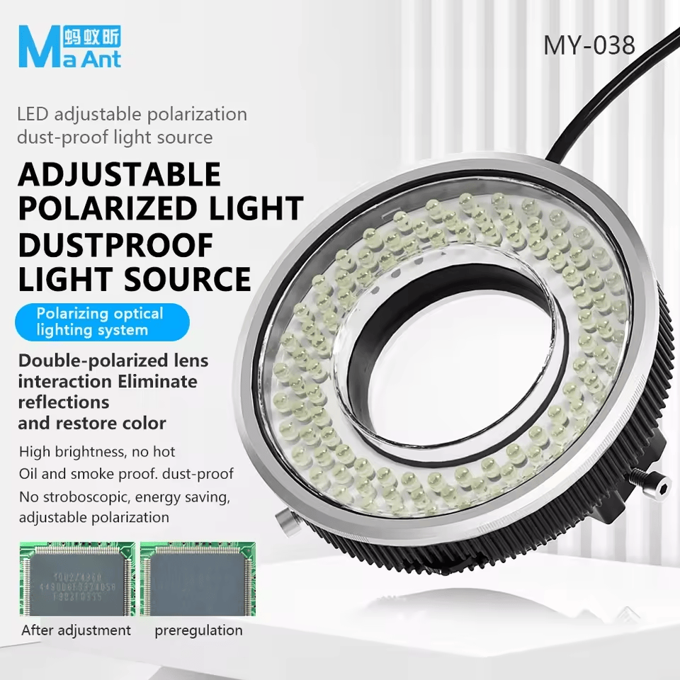 Lampe Annulaire LED 3,5W Pour Microscope - Luminosité Réglable 0-100%, 12000 Lux - 11