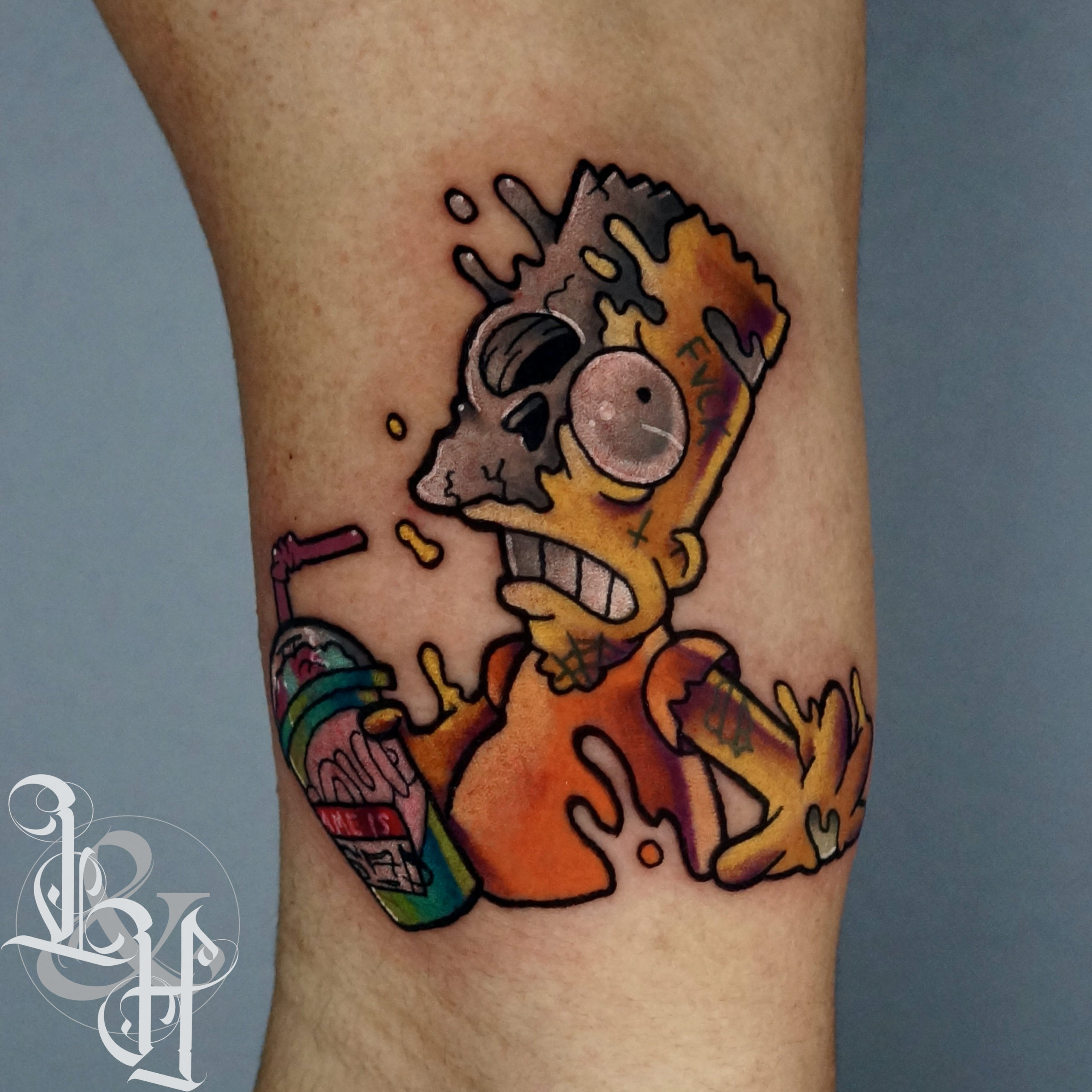 Color Melting Bart Simpson Tattoo - Love N Hate 2560_x_2560_jpg