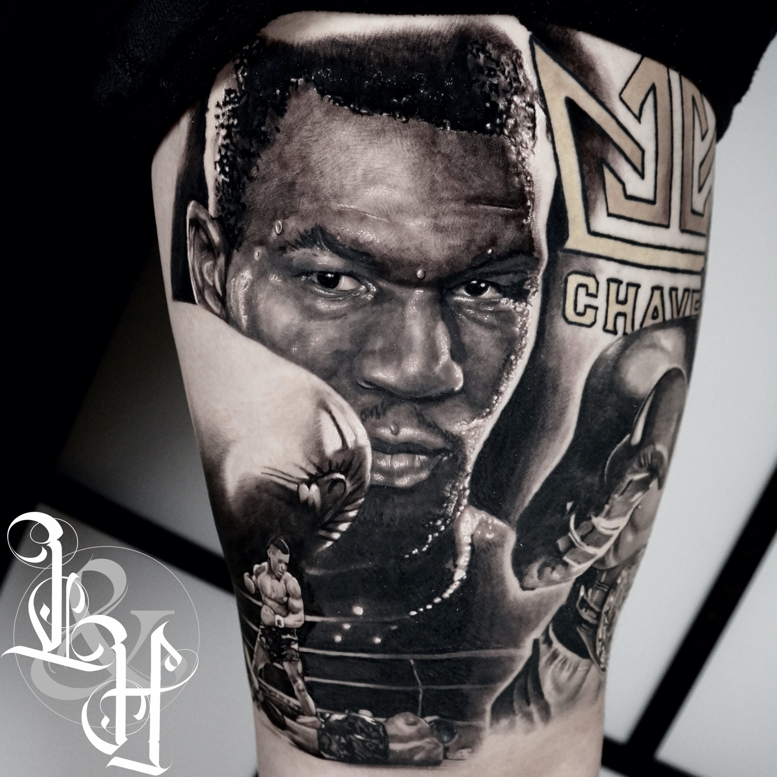 Black And Grey Mike Tyson Portrait Tattoo - Love N Hate 2560_x_2560_jpg