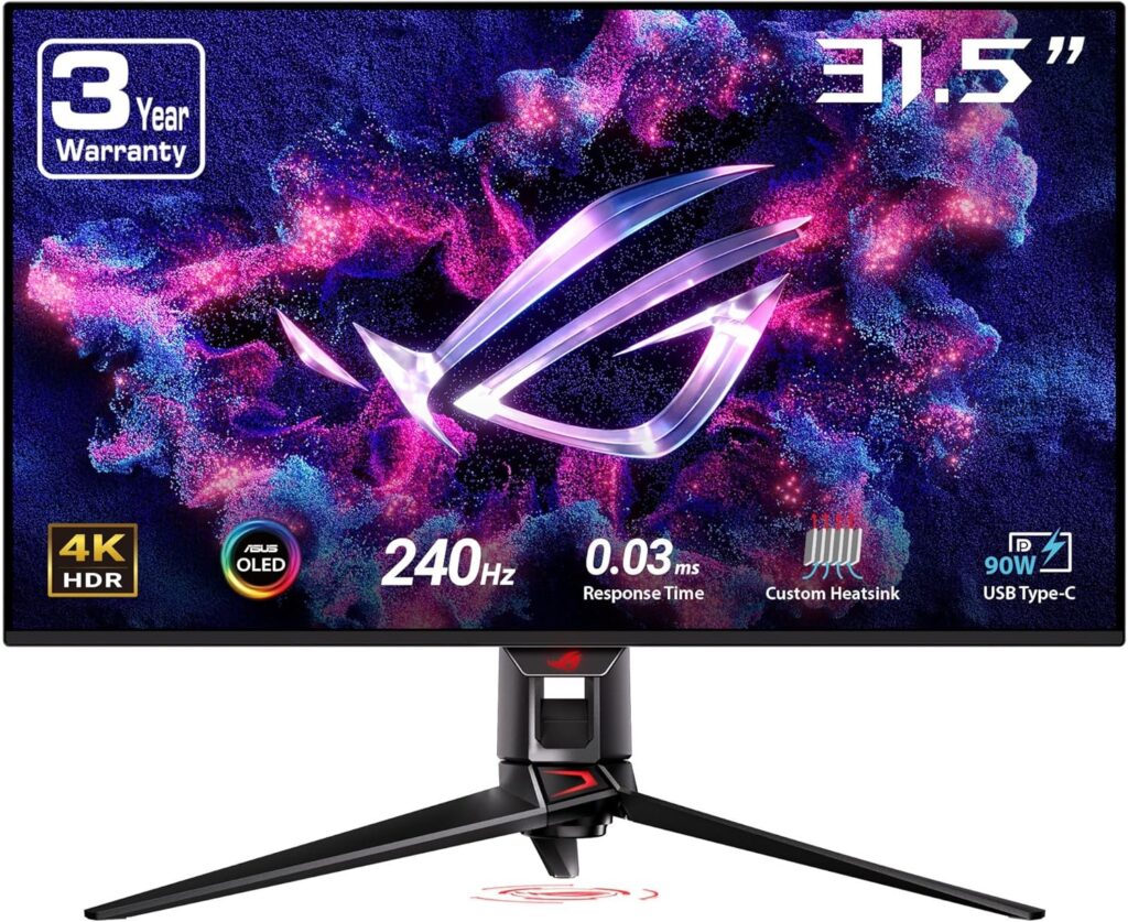 Best 4K Gaming Monitors 2026 Top 4K Displays For PC Gaming ASUS ROG Swift 32 4K OLED Gaming Monitor 1024x837 