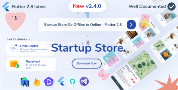 Startup Store Go Offline to Online Shopping App - Flutter 2.8