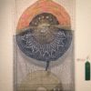 "Mercury Rising by Pam Moore. Knitted lace mounted on plexiglass frame. Honorable Mention.