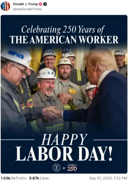 Trump's Labor Day post