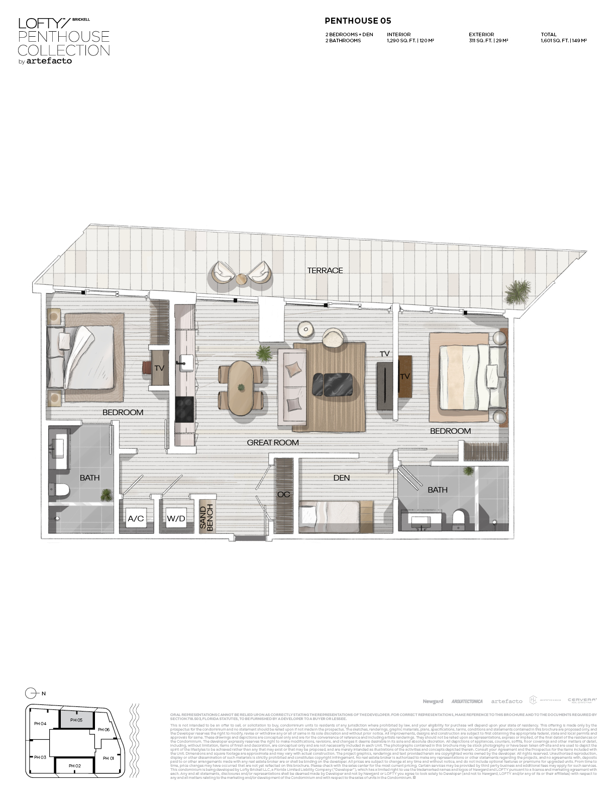 Penthouse 05 (2BR, City View) floor plan