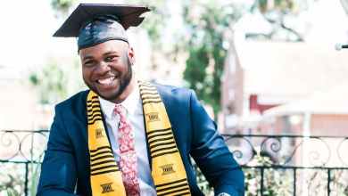 photo of man wearing graduation cap