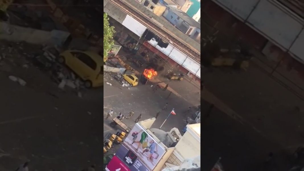 Real face of police : POLICE FIRING public property, but blame on students….