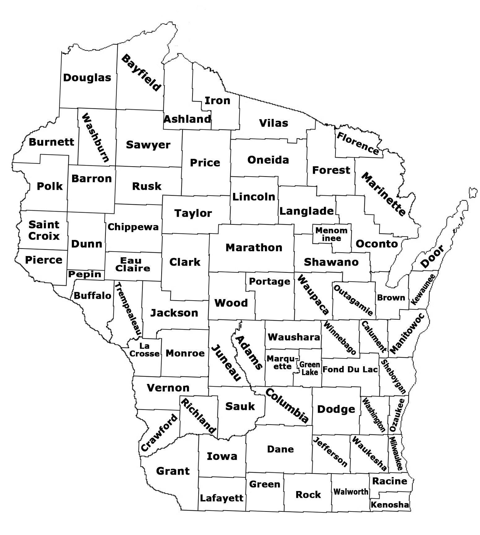 Printable Map Of Wisconsin Counties Wisconsin Counties Written 